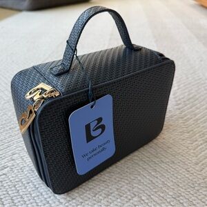 NWT Bluemercury makeup box bag navy